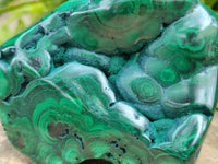 Polished Ring and Banded Malachite Free Forms x 2 From Congo - Toprock Gemstones and Minerals