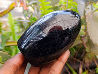 Polished Black Tourmaline Standing Free Forms x 4 From Madagascar - Toprock Gemstones and Minerals