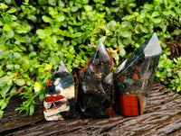 Polished Bloodstone Points x 3 From Swaziland - Toprock Gemstones and Minerals