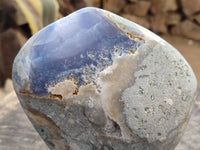 Polished Blue Lace Agate Standing Free Forms x 1 From Nsanje, Malawi - Toprock Gemstones and Minerals