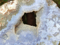 Polished On One Side Blue Lace Agate with Crazy Lace Slices x 4 From Namibia - Toprock Gemstones and Minerals