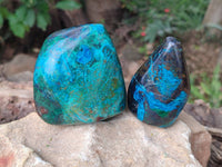 Polished Shattuckite Free Forms x 3 From Namibia - Toprock Gemstones and Minerals