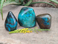 Polished Shattuckite Free Forms x 3 From Namibia - Toprock Gemstones and Minerals