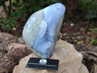 Polished Blue Lace Agate Standing Free Form x 1 From Nsanje, Malawi - Toprock Gemstones and Minerals