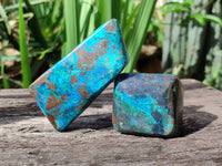 Polished Shattuckite Free Forms x 3 From Kaokoveld, Namibia - Toprock Gemstones and Minerals