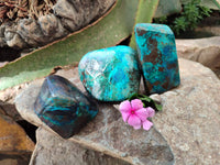 Polished Shattuckite Free Forms x 3 From Kaokoveld, Namibia - Toprock Gemstones and Minerals