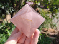 Polished Rose Quartz Pyramids x 2 From Madagascar - Toprock Gemstones and Minerals
