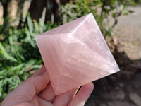 Polished Rose Quartz Pyramids x 2 From Madagascar - Toprock Gemstones and Minerals