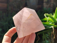 Polished Rose Quartz Pyramids x 2 From Madagascar - Toprock Gemstones and Minerals