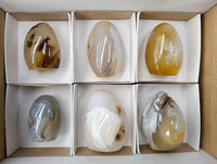 Polished Banded Agate Standing Free Forms x 6 From Madagascar - Toprock Gemstones and Minerals