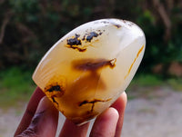 Polished Banded Agate Standing Free Forms x 6 From Madagascar - Toprock Gemstones and Minerals