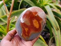 Polished Polychrome Jasper Standing Free Forms x 3 From NW Coast, Madagascar - Toprock Gemstones and Minerals