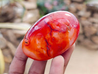 Polished Carnelian Agate Palm Stones x 20 From Madagascar - Toprock Gemstones and Minerals