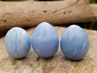 Polished Blue Calcite Eggs x 20 From Ihadilalana, Madagascar - Toprock Gemstones and Minerals