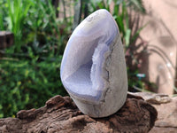 Polished Blue Lace Agate Standing Free Forms x 2 From Nsanje, Malawi - Toprock Gemstones and Minerals