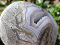 Polished Blue Lace Agate Standing Free Forms x 2 From Nsanje, Malawi - Toprock Gemstones and Minerals