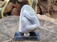 Polished Blue Lace Agate Standing Free Forms x 2 From Nsanje, Malawi - Toprock Gemstones and Minerals