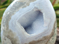 Polished Blue Lace Agate Standing Free Forms x 2 From Nsanje, Malawi - Toprock Gemstones and Minerals