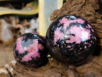 Polished Rhodonite Spheres x 6 From Ambindavato, Madagascar - Toprock Gemstones and Minerals