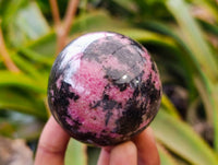 Polished Rhodonite Spheres x 6 From Ambindavato, Madagascar - Toprock Gemstones and Minerals