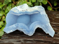 Natural Etched Blue Chalcedony Geodes x 6 From Nsanje, Malawi - Toprock Gemstones and Minerals