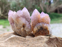 Natural Ametrine and Amethyst Spirit Quartz Clusters x 12 From South Africa - Toprock Gemstones and Minerals