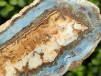 Polished On One Side Blue Lace Agate with Crazy Lace x 4 From Namibia - Toprock Gemstones and Minerals