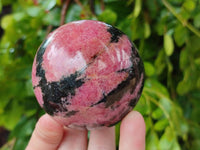Polished Rhodonite Spheres x 3 From Ambindavato, Madagascar - Toprock Gemstones and Minerals