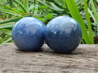 Polished Large Lazulite Spheres x 2 From Madagascar - Toprock Gemstones and Minerals