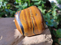 Polished Golden Tiger's Eye Jumbo Tumbled Stones x 6 From Prieska, South Africa - Toprock Gemstones and Minerals