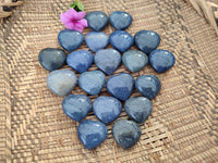 Polished Mini Lazulite Hearts x 35 From Madagascar - Toprock Gemstones and Minerals