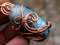 Hand Made Labradorite Copper Wire Wrapped Stone Pendants - Sold Per Piece - From South Africa - Toprock Gemstones and Minerals