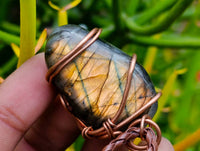 Hand Made Labradorite Copper Wire Wrapped Stone Pendants - Sold Per Piece - From South Africa - Toprock Gemstones and Minerals