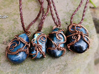 Hand Made Labradorite Copper Wire Wrapped Stone Pendants - Sold Per Piece - From South Africa - Toprock Gemstones and Minerals