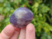 Polished Lepidolite With Rubellite Pink Tourmaline Galets x 12 From Madagascar - Toprock Gemstones and Minerals