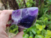 Polished Chevron Amethyst Points x 2 From Zambia - Toprock Gemstones and Minerals