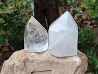 Polished Clear Quartz Crystal x 2 From Madagascar - Toprock Gemstones and Minerals