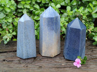 Polished Lazulite Points x 3 From Madagascar - Toprock Gemstones and Minerals