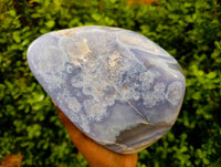 Polished Blue Lace Agate Standing Free Form x 1 From Nsanje, Malawi - Toprock Gemstones and Minerals