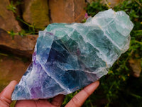 Polished On One Side Watermelon Fluorite Slices x 2 From Uis, Namibia - Toprock Gemstones and Minerals