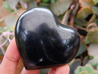 Polished Black Basalt Hearts x 12 From Madagascar - Toprock Gemstones and Minerals