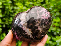 Polished Large Rhodonite Hearts x 3 From Ambindavato, Madagascar - Toprock Gemstones and Minerals