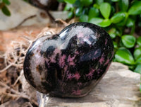 Polished Large Rhodonite Hearts x 3 From Ambindavato, Madagascar - Toprock Gemstones and Minerals