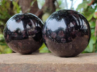 Polished Blue Speck Iolite Water Sapphire Spheres x 4 From Ambatofinandrahana, Madagascar - Toprock Gemstones and Minerals