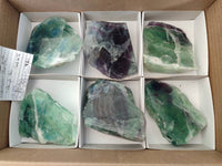 Polished On One Side Watermelon Fluorite Slices x 6 From Uis, Namibia - Toprock Gemstones and Minerals