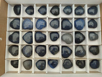 Polished Lazulite Hearts x 35 From Madagascar - Toprock Gemstones and Minerals