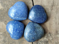 Polished Lazulite Hearts x 35 From Madagascar - Toprock Gemstones and Minerals