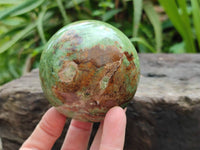 Polished Green Chrysoprase Spheres x 4 From Madagascar - Toprock Gemstones and Minerals
