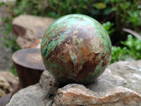 Polished Green Chrysoprase Spheres x 4 From Madagascar - Toprock Gemstones and Minerals