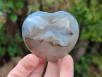 Polished Banded Agate Hearts x 6 From Madagascar - Toprock Gemstones and Minerals